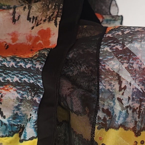 C’Fait Pour Vous Paris Sleeveless Summer Black Colorful Dress Euro Size 3  - Picture 7 of 10